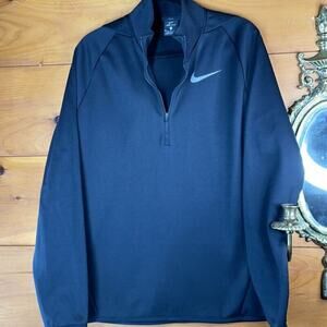 Nike Dri-Fit Men's Black Long Sleeve Quarter Zip Pullover Sweatshirt Size Medium